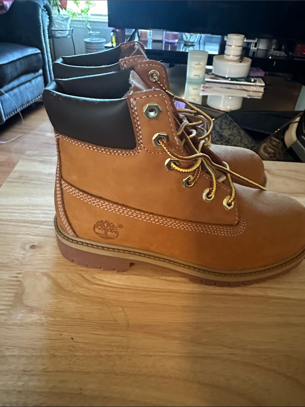 Kids Timberland Wheat/Tan Leather Boots